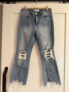 Lovervet mid rise distressed crop kick flares 9/29